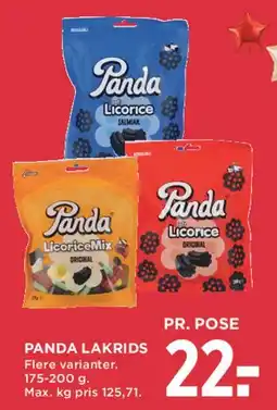 MENY Panda lakrids tilbud