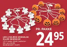 MENY LED lyskæde - spøgelse eller græskar tilbud