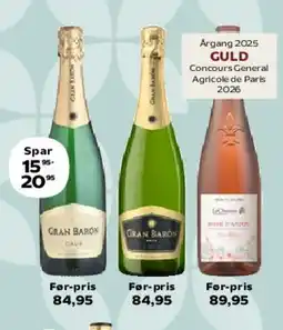 SuperBrugsen Gran Baron Cava eller LaCheteau Rosé d'Anjou tilbud