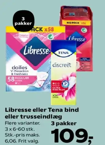 Libresse eller Tena bind eller trusseindlæg