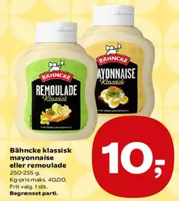 Kvickly Bähncke klassisk mayonnaise eller remoulade tilbud