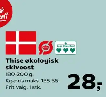 Kvickly Thise økologisk skiveost tilbud