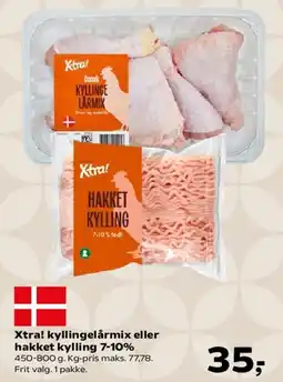 Kvickly Xtra! kyllinge lårmix eller hakket kylling 7-10% tilbud