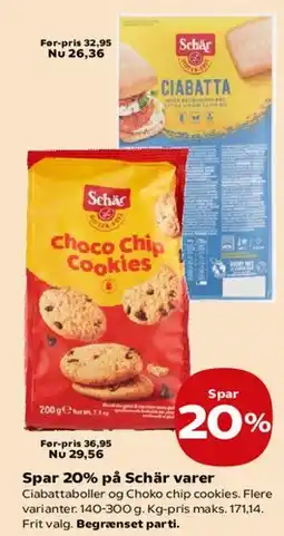 Kvickly Schär varer (glutenfri) tilbud