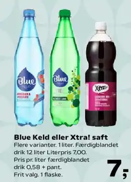 Kvickly Blue Keld eller Xtra! saft tilbud