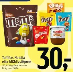 Føtex Toffifee, Nutella eller M&M's slikpose tilbud