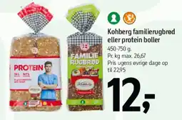 Føtex Kohberg familierugbrød eller protein boller tilbud