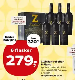 Kvickly Z Zinfandel eller F-Fiano tilbud