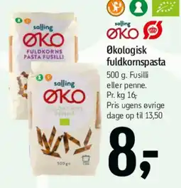 Føtex Økologisk fuldkornspasta tilbud