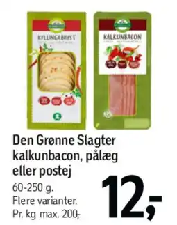 Føtex Den Grønne Slagter — kalkunbacon / pålæg / postej tilbud