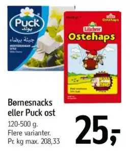Føtex Børnesnacks eller Puck ost tilbud