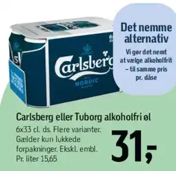 Føtex Carlsberg eller Tuborg alkoholfri tilbud
