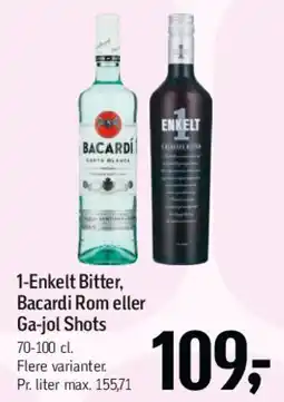 Føtex 1-Enkelt Bitter, Bacardi Rom eller Gaj-lol Shots tilbud