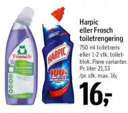 Føtex Harpic eller Frosch toilet rengøring tilbud