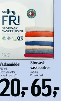 Føtex Storvask vaske pulver tilbud