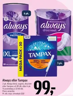 Føtex Always eller Tampax tilbud