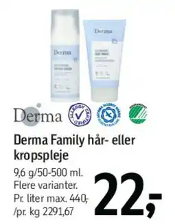 Føtex Derma Family hår- eller kropspleje tilbud