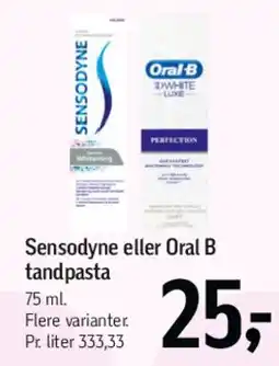 Føtex Sensodyne eller Oral B tandpasta tilbud