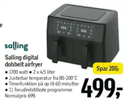 Føtex Salling digital dobbelt airfryer tilbud