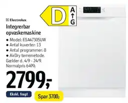 Føtex Integrerbar opvaskemaskine tilbud