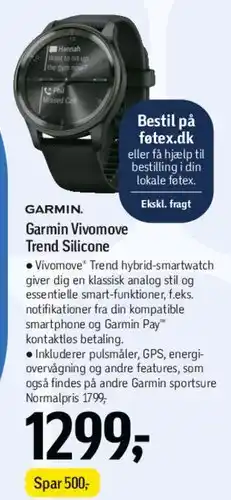 Føtex Garmin Vivomove Trend Silicone tilbud