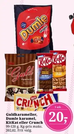 Dagli'Brugsen Guldkarameller, Dumle, KitKat eller Crunch tilbud