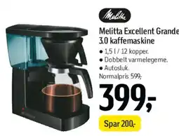 Føtex Melitta Excellent Grande 3.0 kaffemaskine tilbud