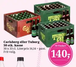 Dagli'Brugsen Carlsberg eller Tuborg 30 stk. kasse tilbud