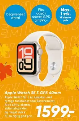 Bilka Apple Watch SE 3 GPS 40mm tilbud