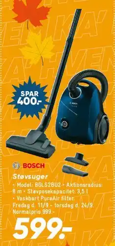Bilka BOSCH ledningsfri støvsuger tilbud