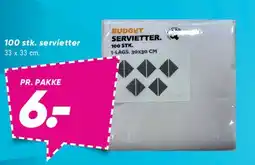 Bilka 100 stk. servietter tilbud