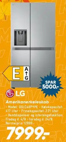 Bilka LG amerikansk køleskab tilbud