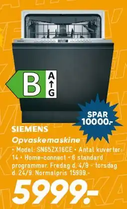 Bilka Siemens opvaskemaskine tilbud