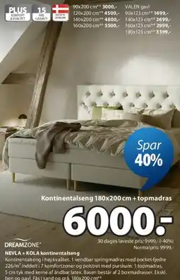JYSK NEVLA + KOLA kontinentalseng tilbud