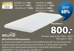JYSK WELLPUR GULEN topmadras tilbud