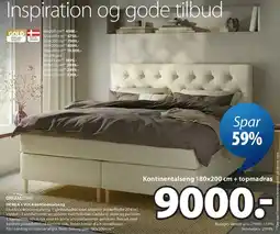 JYSK HEMLA + VOLA kontinentalseng tilbud