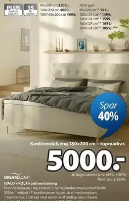 JYSK IVALO + KOLA kontinentalseng tilbud
