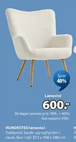 JYSK HUNDSTED lænestol tilbud