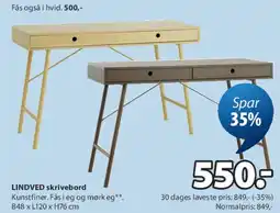 JYSK LINDVED skrivebord tilbud
