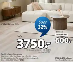 JYSK ALLESE sofa med chaiselong tilbud