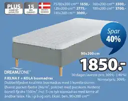 JYSK DREAMZONE FJELNA + KOLA boxmadras tilbud