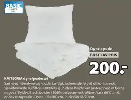 JYSK KVITEGGA dyne/pudesæt tilbud