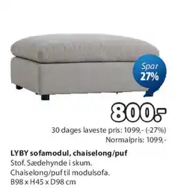 JYSK LYBY sofamodul, chaiselong/puf tilbud
