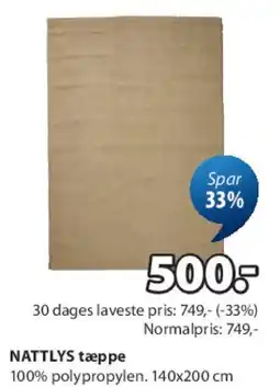 JYSK NATTLYS tæppe tilbud