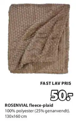 JYSK ROSENVIAL fleece-plaid tilbud