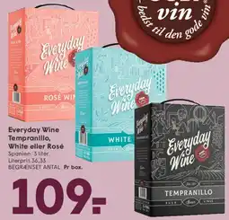 SPAR Everyday Wine Tempranillo, White eller Rosé (3 L box) tilbud