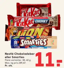 SPAR Nestlé Chokoladebar eller Smarties tilbud