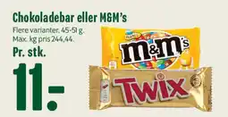 Min Købmand Chokoladebar - M&M's / Twix tilbud