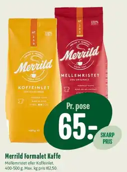 Min Købmand Merrild Formalet Kaffe tilbud