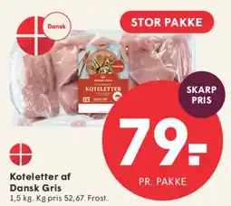 SPAR Koteletter af Dansk Gris tilbud